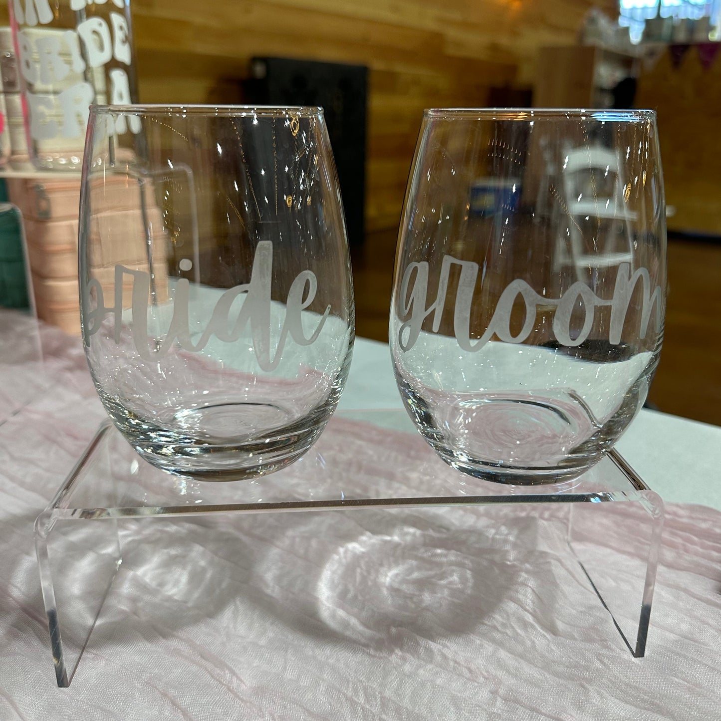 Personalized Clear Wine Glasses - Set of 2