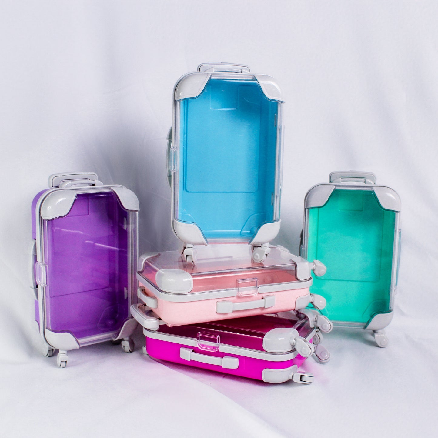 Girls Trip Design Light Blue Mini Suitcase Party Favor - Filled