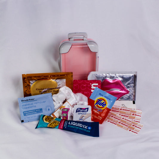 Blush Mini Suitcase Party Favor for Bachelorette - Filled