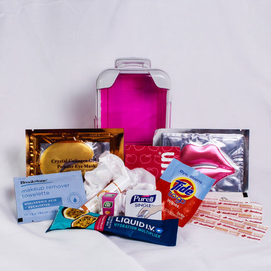 Girls Trip Design Magenta Mini Suitcase Party Favor - Filled