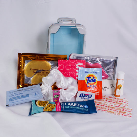 Girls Trip Design Light Blue Mini Suitcase Party Favor - Filled