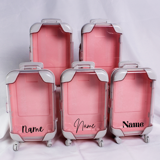 Blush Mini Suitcase Party Favor for Bachelorette - Filled