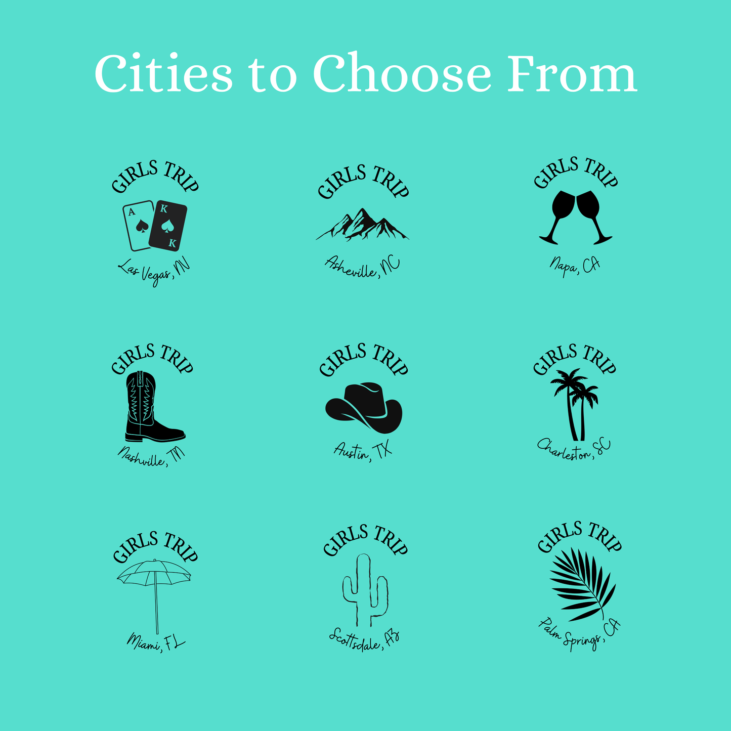 Girls Trip Design Turquoise Mini Suitcase Party Favor - Filled