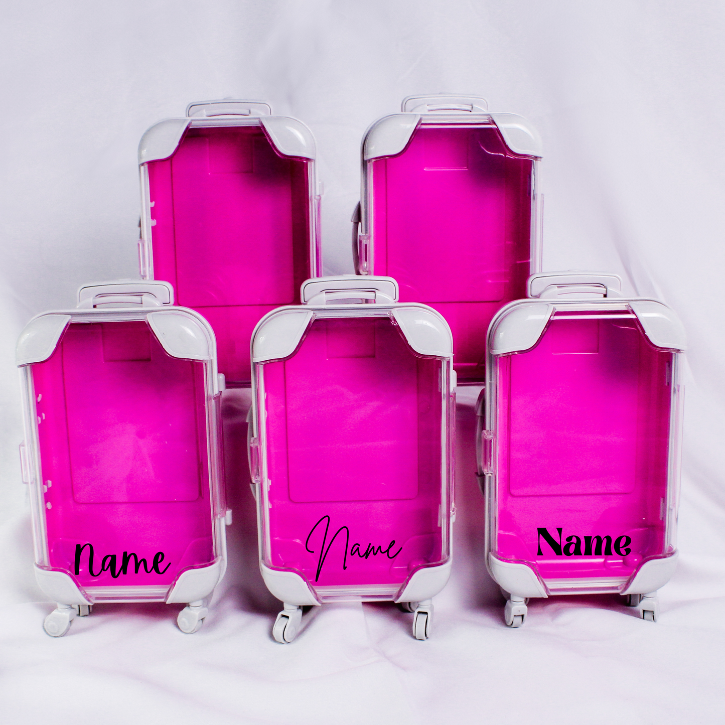 Magenta Mini Suitcase Party Favor for Bachelorette - Filled