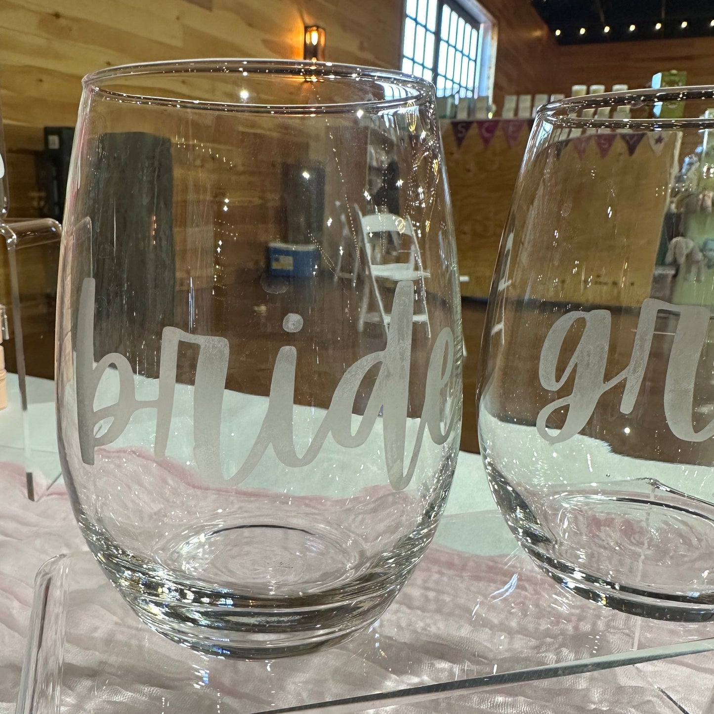 Personalized Clear Wine Glasses - Set of 2